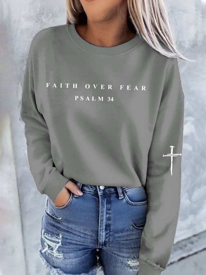 Women's Faith Over Fear Print Sweatshirt