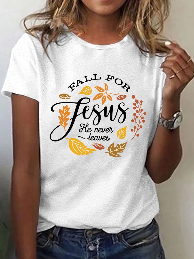Women's Casual Christian Faith Graphic Printed Round Neck Short Sleeve T-Shirt