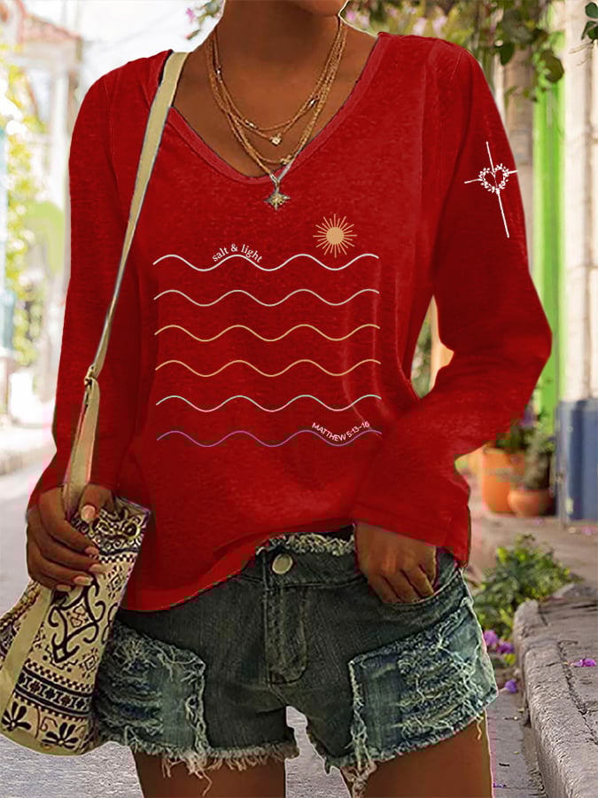 Women's Salt and Light Boho Christian Print Shirt