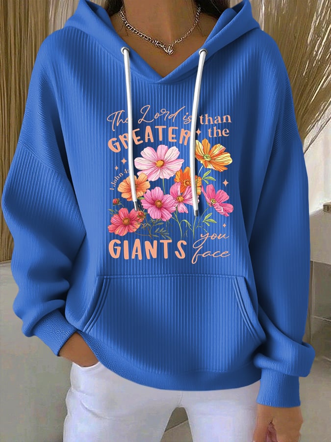 Women's Casual Faith  Textured Hoodie