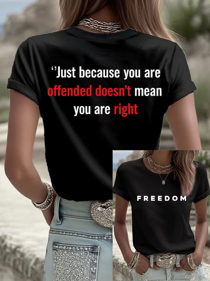 Women's Freedom Print Casual T-Shirt