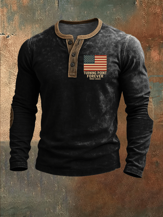 Men's Hot Spot Print Henley Top