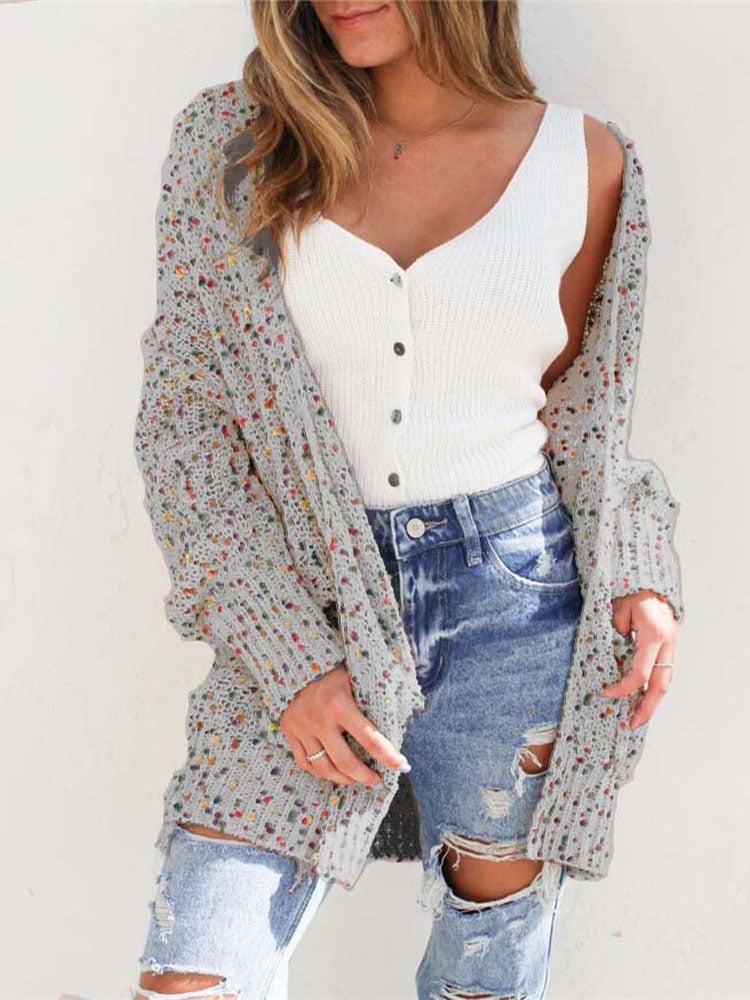 Women's Loose Knitted Pocket Sweater Cardigan