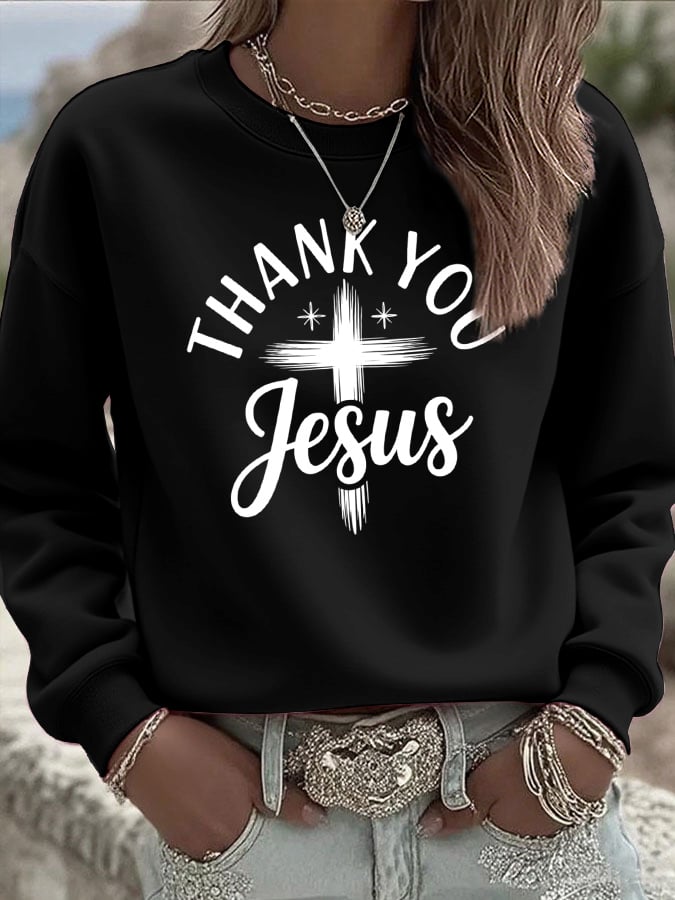Women's Vintage Faith Thank You Jesus Sweatshirt