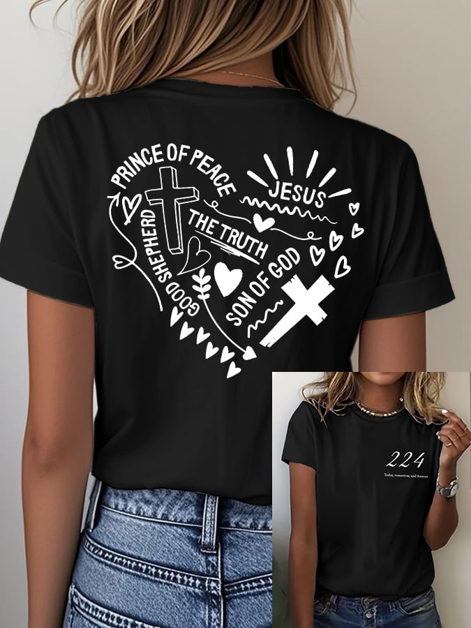 Women'S Casual Faith 224 Print Short Sleeve T-Shirt