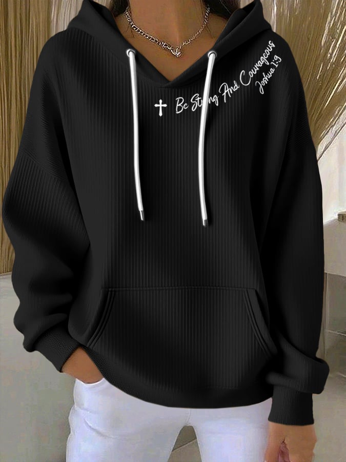 Women's Casual Faith  Textured Hoodie