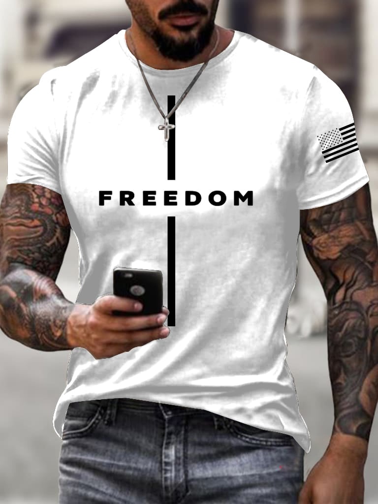 Men's freedom flag Print T-Shirt