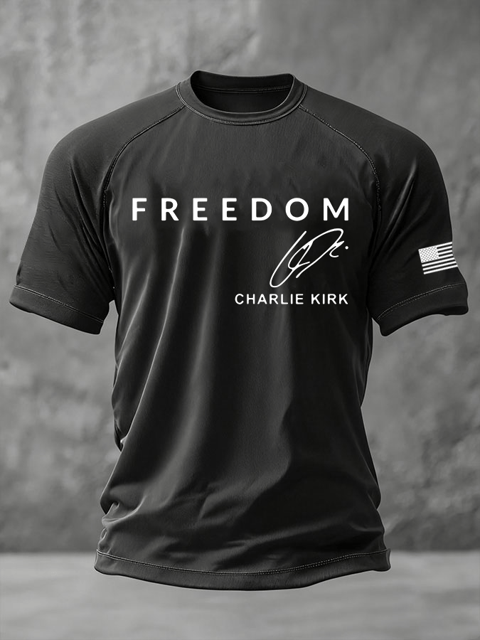 Men's Freedom Print Casual T-Shirt