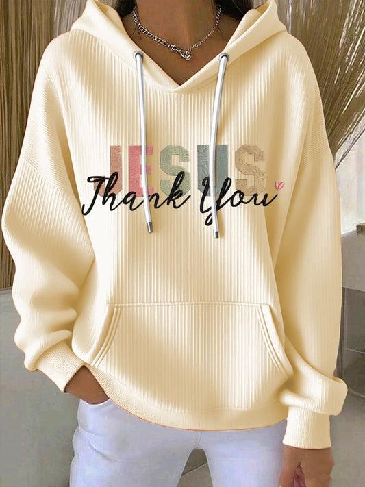 Women's Casual Vintage Faith Thank You Jesus Hoodie
