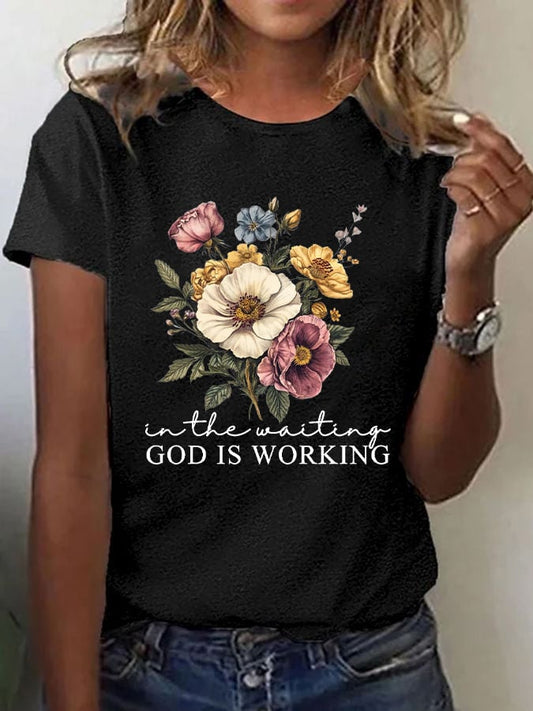 Women's Casual Christian Faith Graphic Printed Round Neck Short Sleeve T-Shirt
