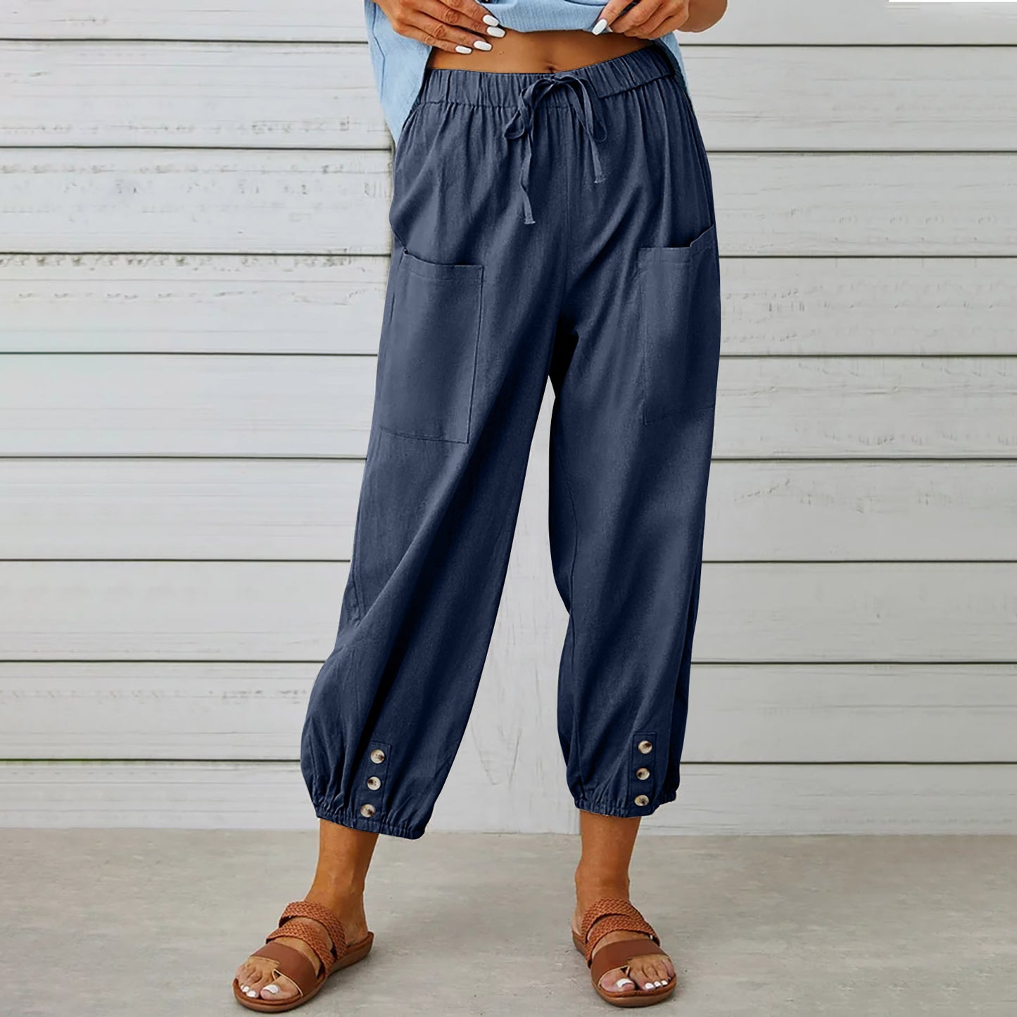 Women's Summer Capri Wide Leg Pants