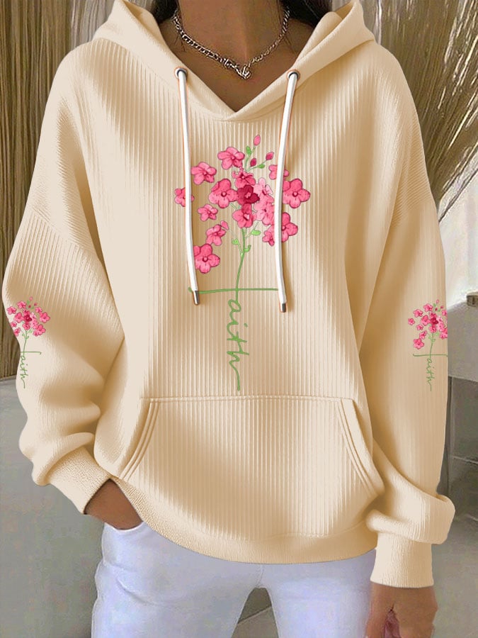Women's Faith Print Casual Hoodie