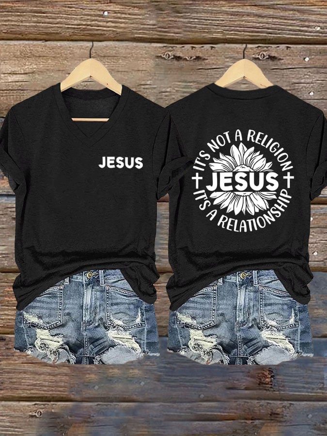 Women's It's Not A Religion It's A Relationship Printed T-Shirt