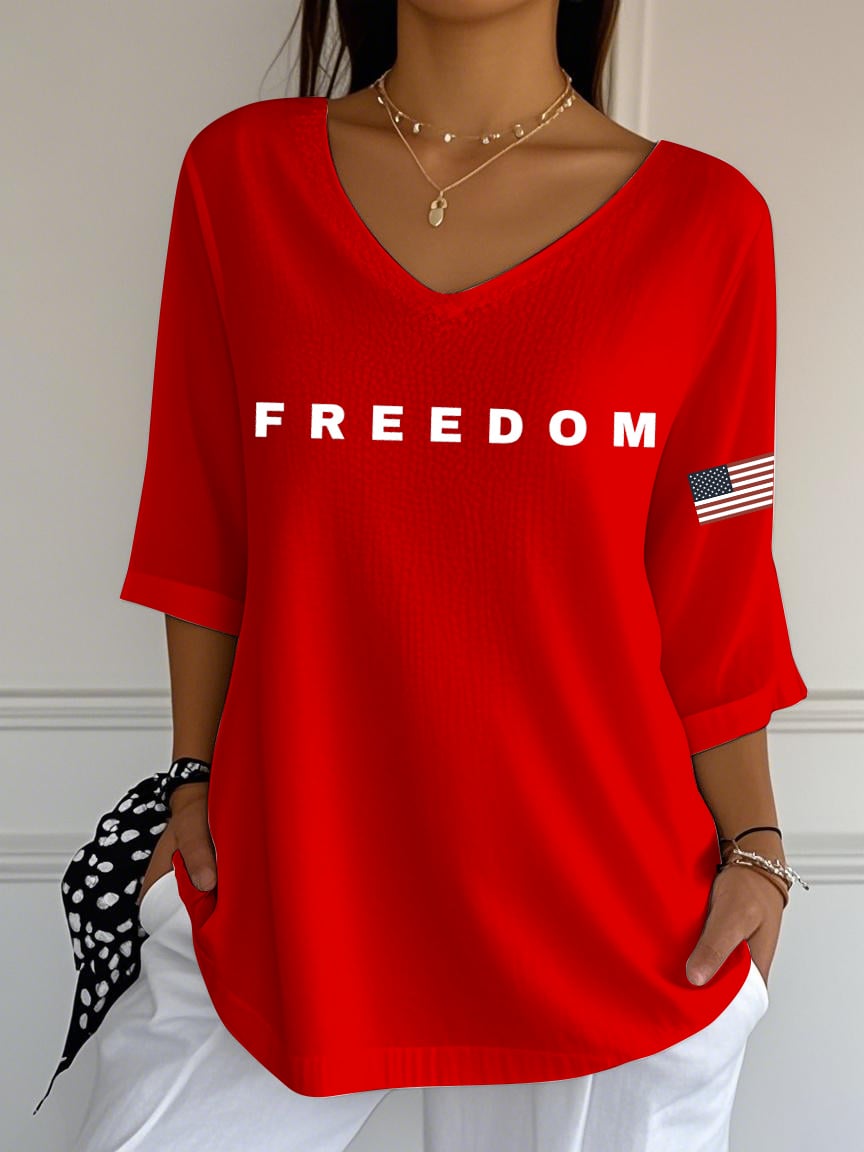 Women'S Casual Letter Print T-Shirt