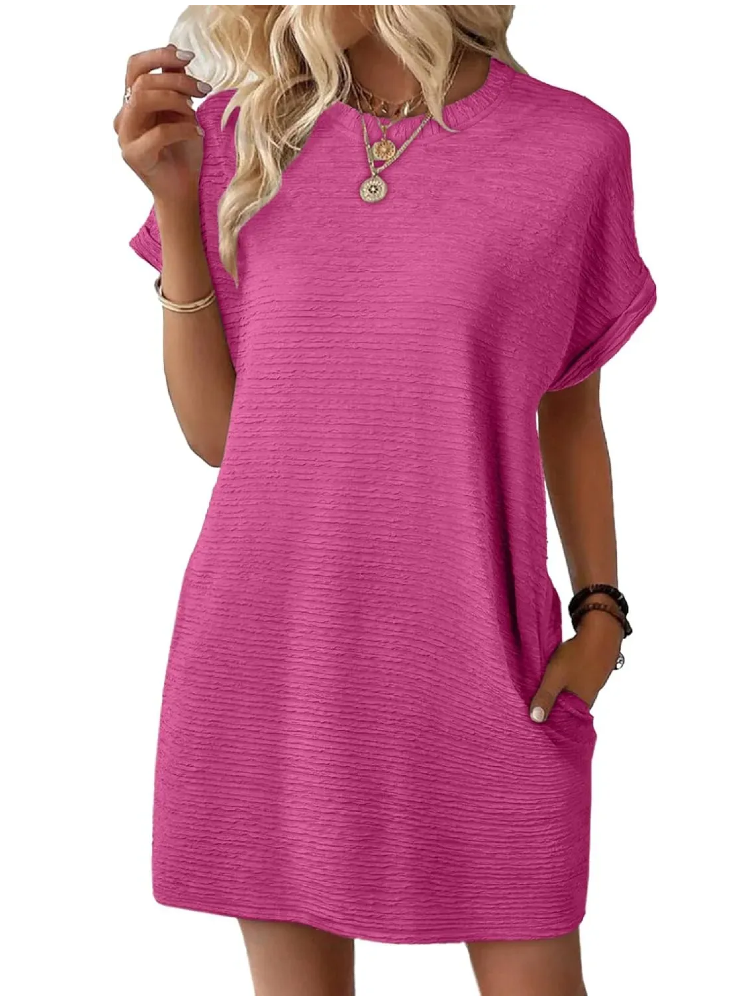 Women's Lightweight Summer T-shirt Dress with Pockets (Buy 2 Free Shipping)