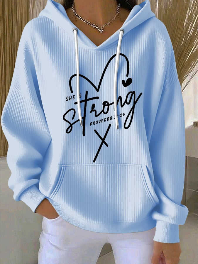 Women's Casual Faith  Textured Hoodie