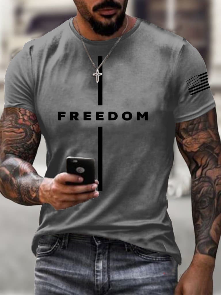 Men's freedom flag Print T-Shirt