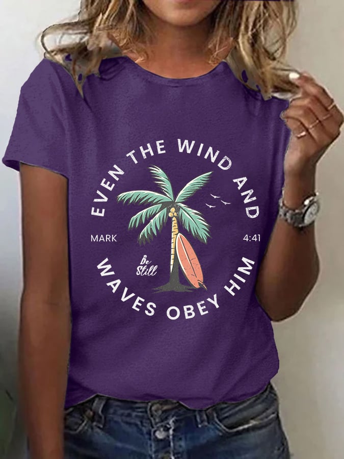 Women'S Casual Christian Scripture Graphic Print Short Sleeve T-Shirt