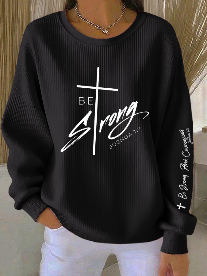 Women's Casual Faith Textured Sweatshirt