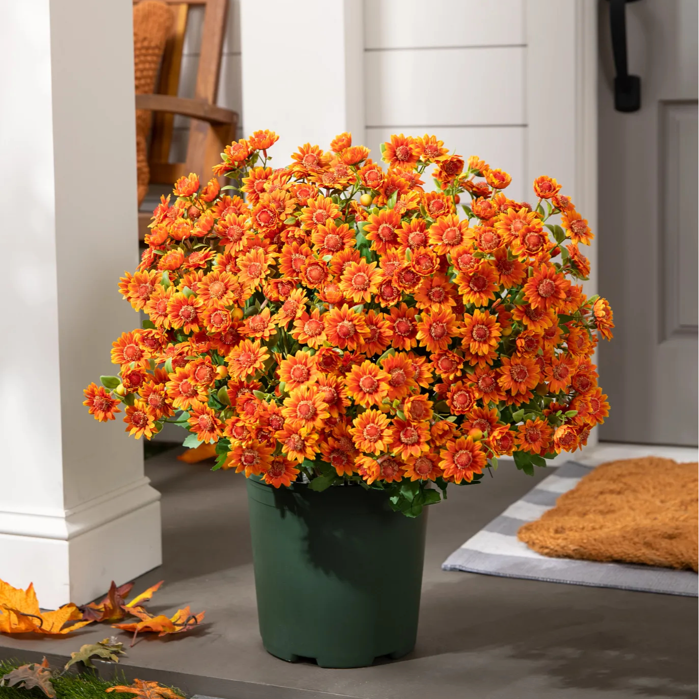💥Last Day Each Only $2.99- Artificial Outdoor Sunset Mums Flowers - UV resistant, Waterproof, Windproof
