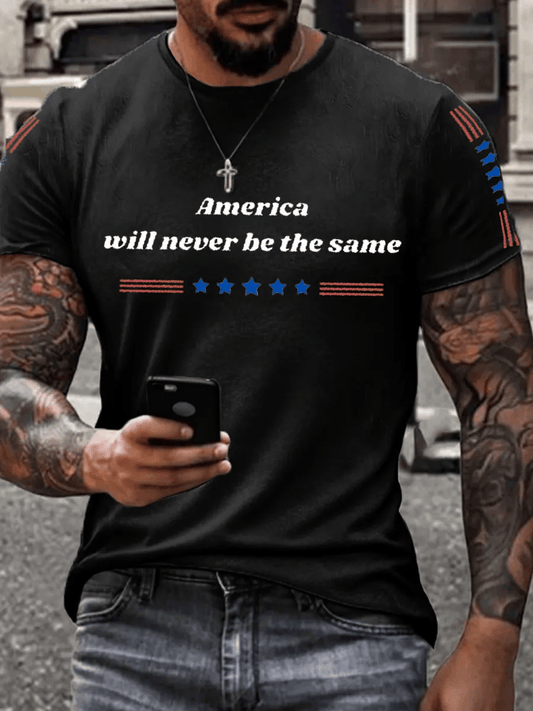 Men's FREEDOM Print short-sleeved T-shirt