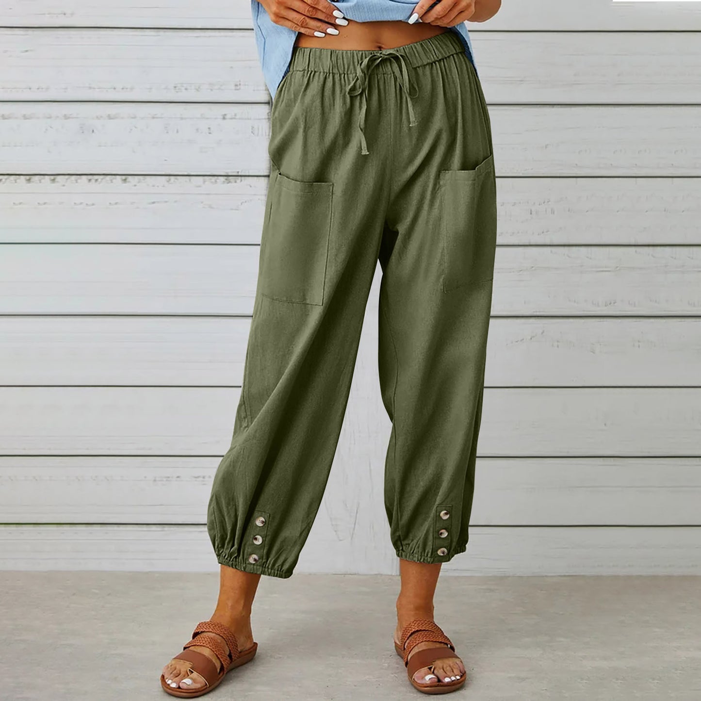Women's Summer Capri Wide Leg Pants