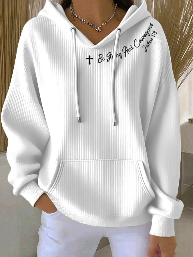 Women's Casual Faith  Textured Hoodie