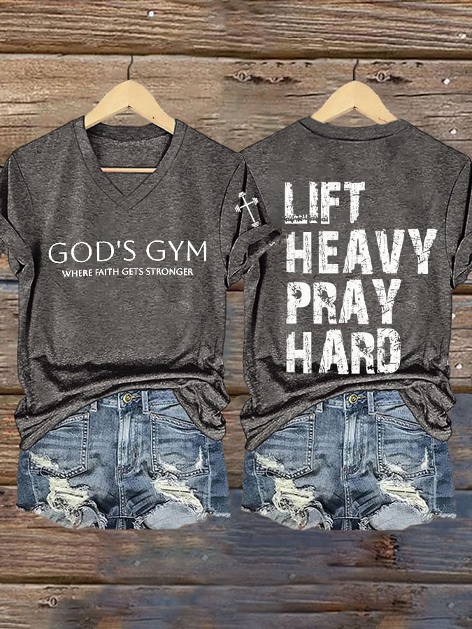Women's Retro Gym Faith Print T-Shirt