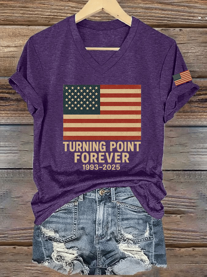 Women's Hot Spot Print V-Neck T-Shirt