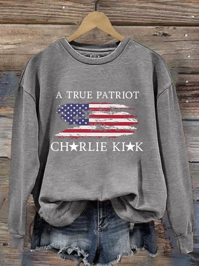 Women's Freedom American Flag Print Sweatshirt