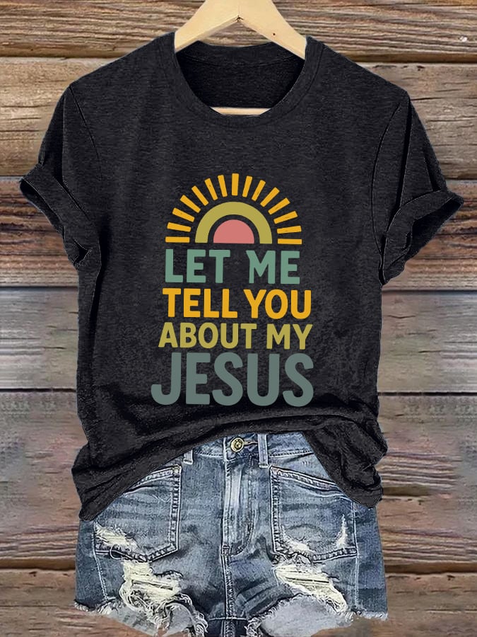 Women's Casual Christian Faith Graphic Printed Round Neck Short Sleeve T-Shirt
