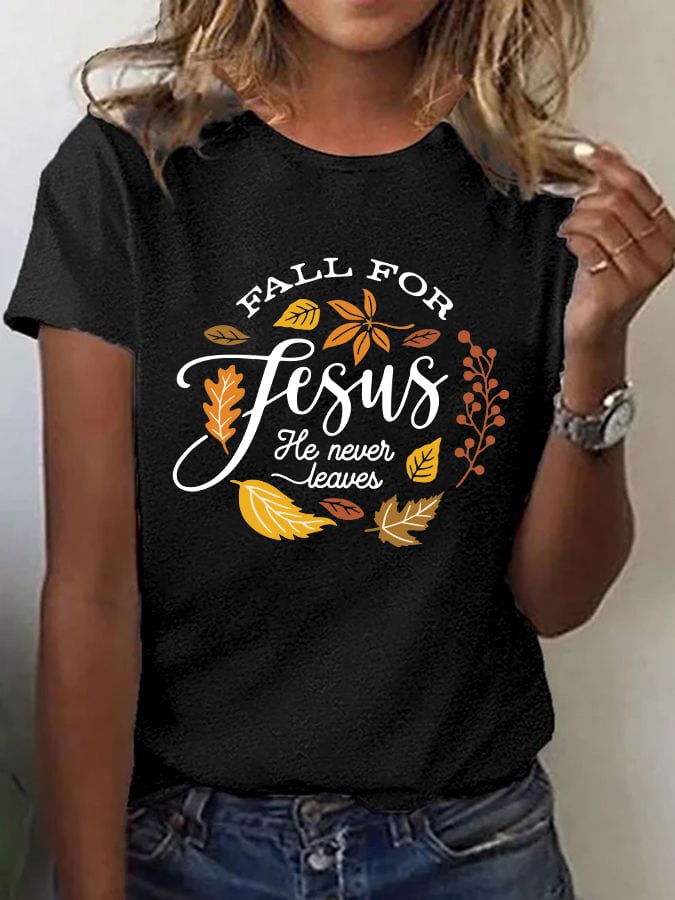 Women's Casual Christian Faith Graphic Printed Round Neck Short Sleeve T-Shirt