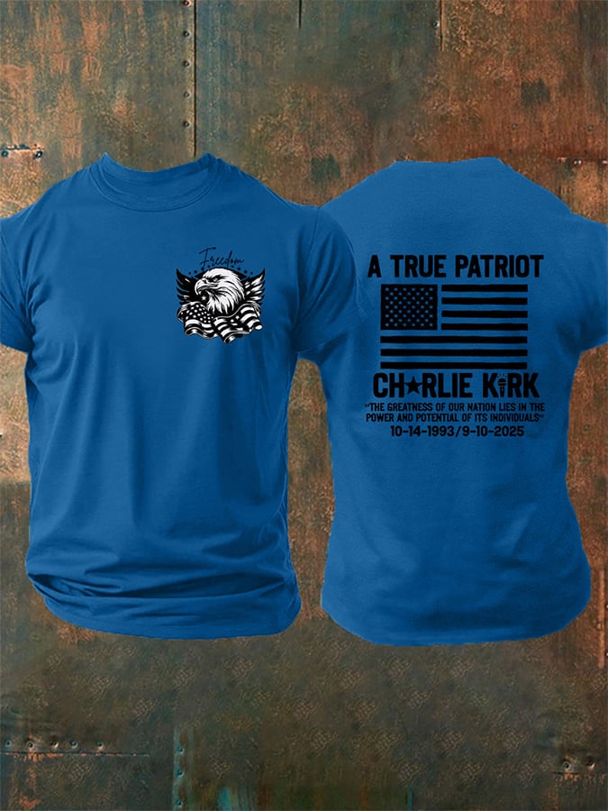 Men's A True Patriot Print short-sleeved T-shirt