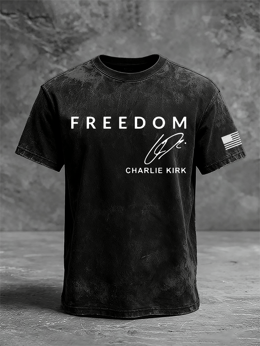 Men's Freedom Print Casual T-Shirt