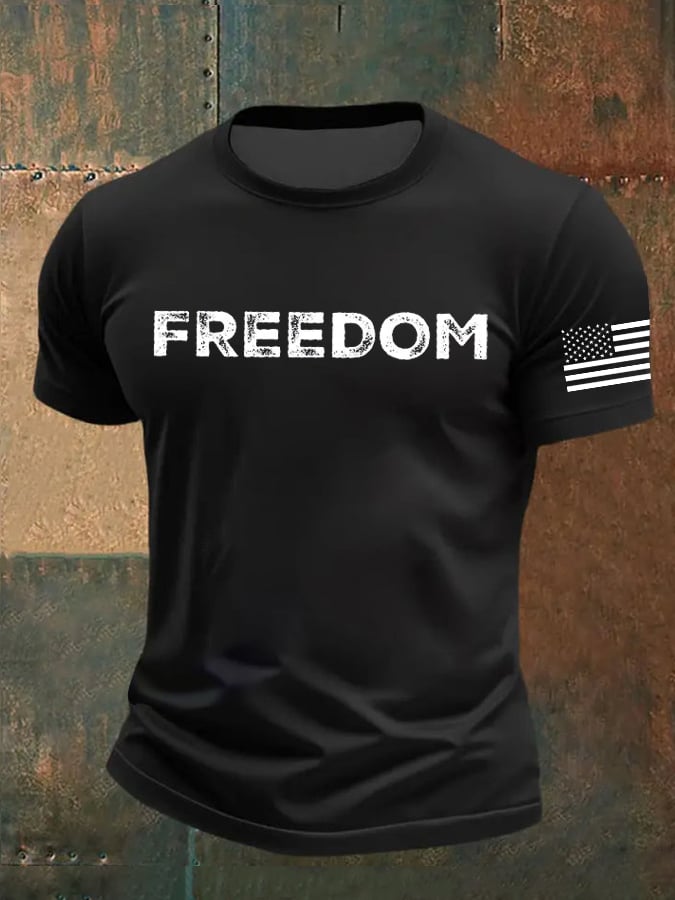 Men's freedom flag Print T-Shirt