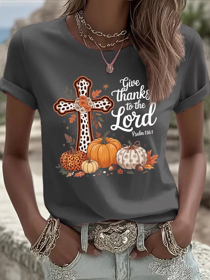 Women's casual thank you T-shirt