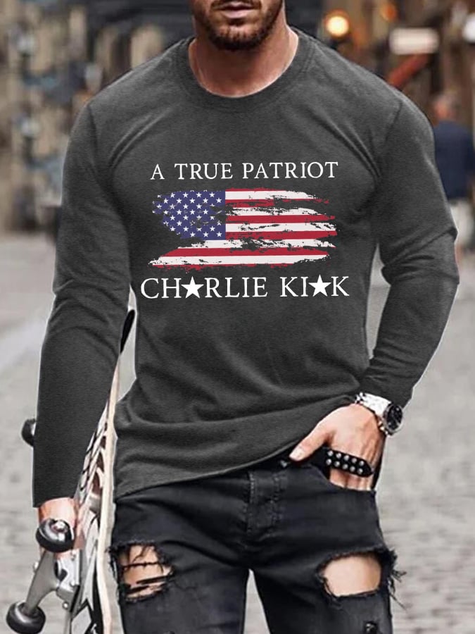 Men'S Freedom American Flag Print  T-Shirt