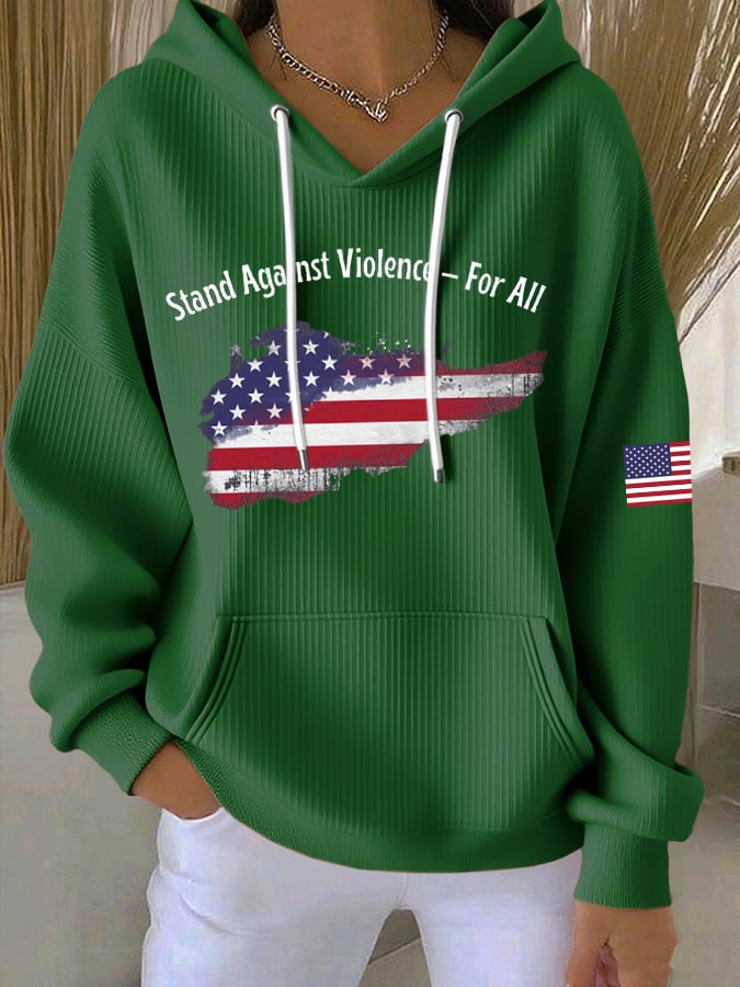 Women's Stand Against Violence For All Printed Hoodie