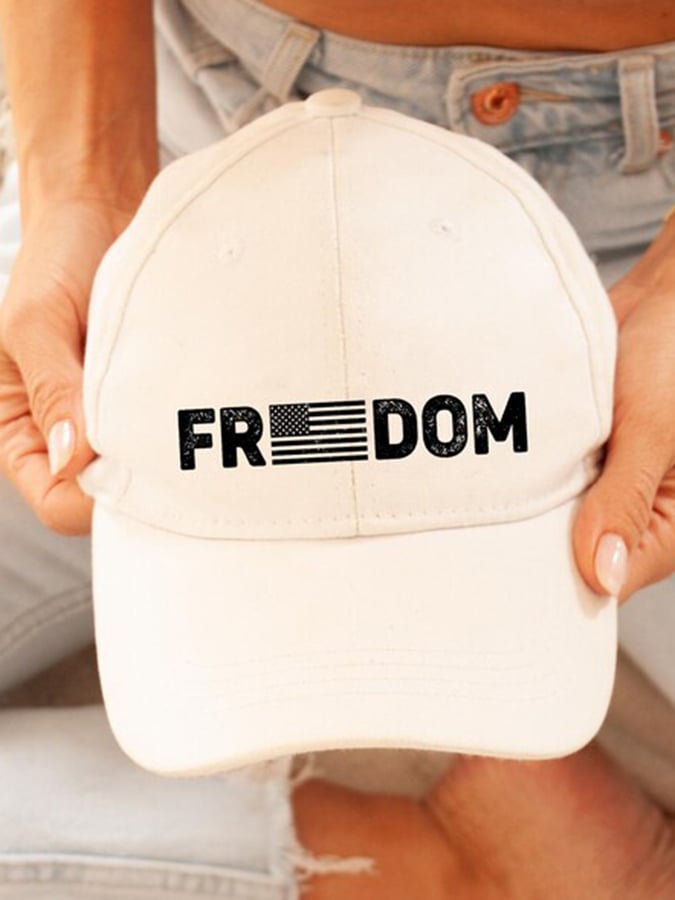 Unisex Freedom American Flag Print Baseball Cap