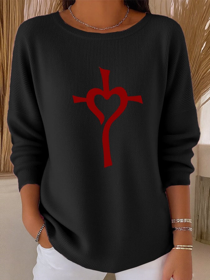 Women's casual simple cross knitted top