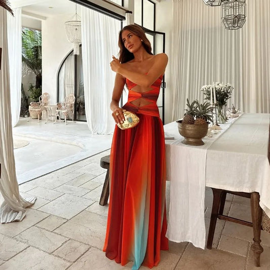 Soléa Tie-Dye Silhouette Gown