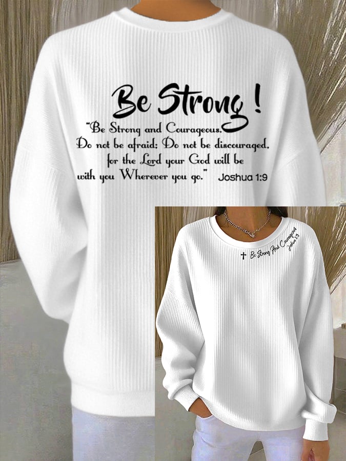 Women's Casual Faith Textured Sweatshirt