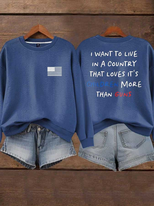 Women's Hot Events Printed Crew Neck Sweatshirt