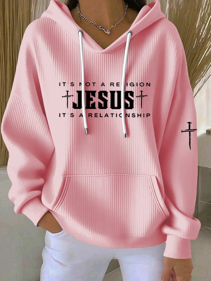 Women's Casual Faith  Textured Hoodie