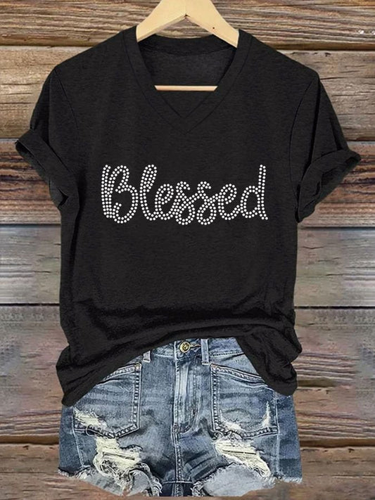 Women's Blessed Printed Casual T-shirt
