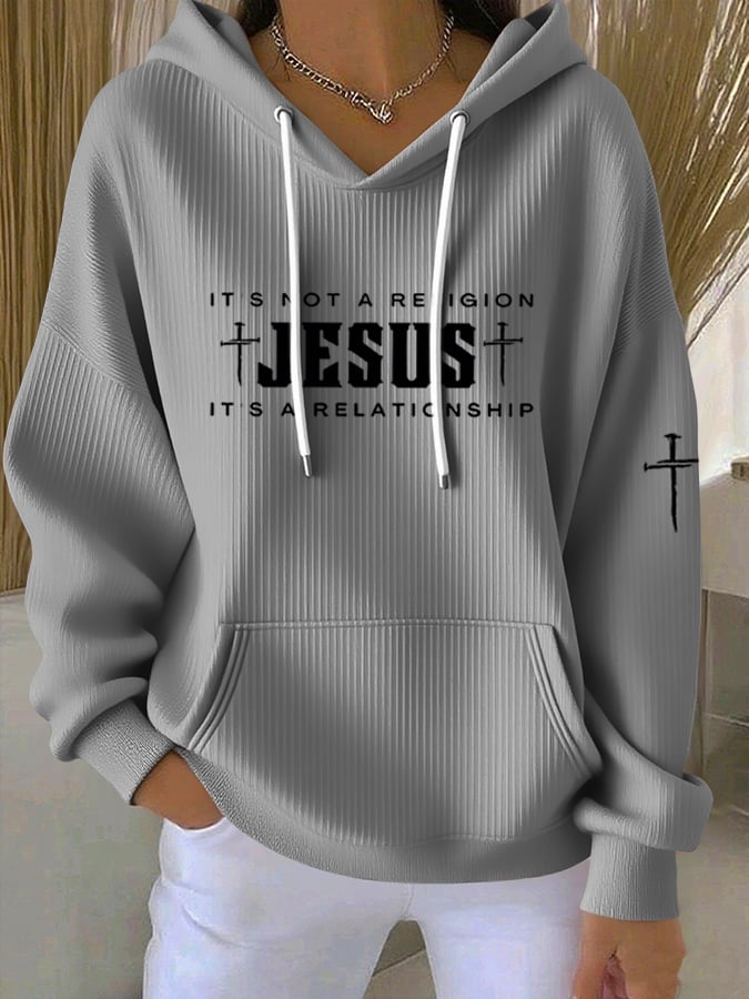 Women's Casual Faith  Textured Hoodie