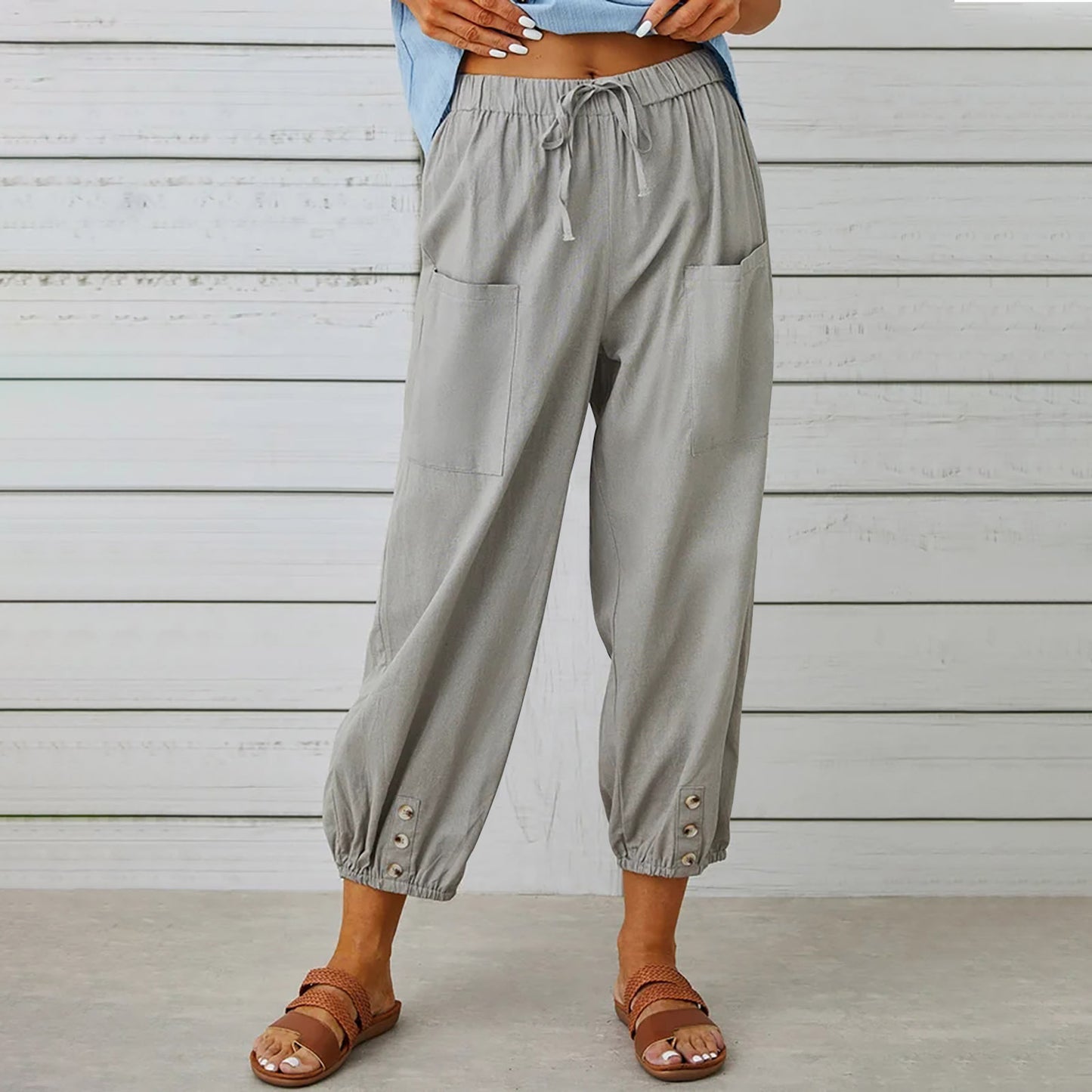 Women's Summer Capri Wide Leg Pants