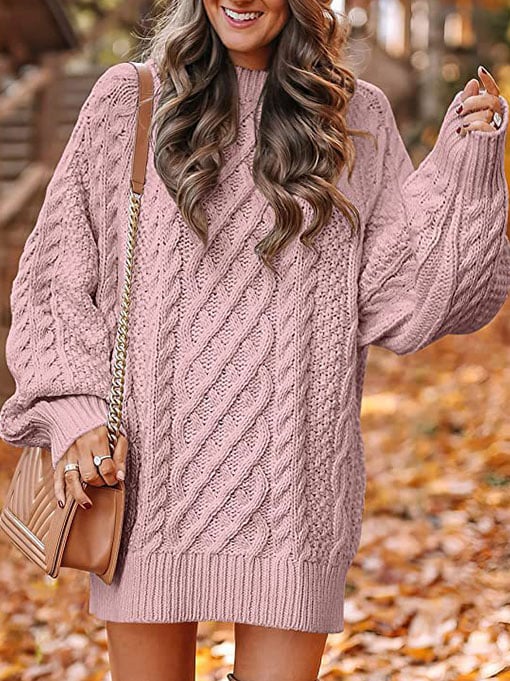 Women'S Loose Large Size Cable Knit Jumper