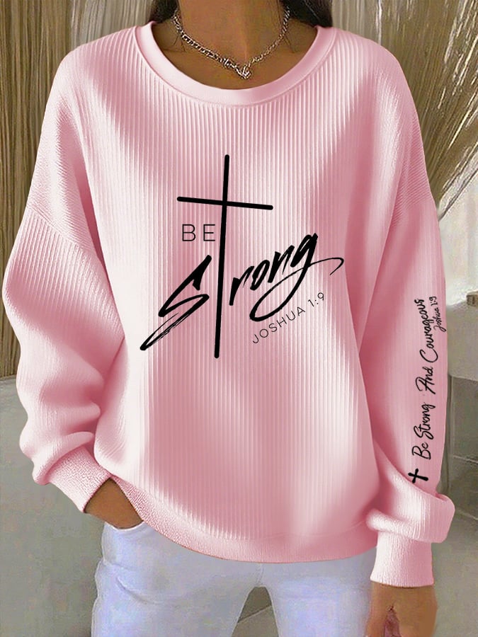 Women's Casual Faith Textured Sweatshirt