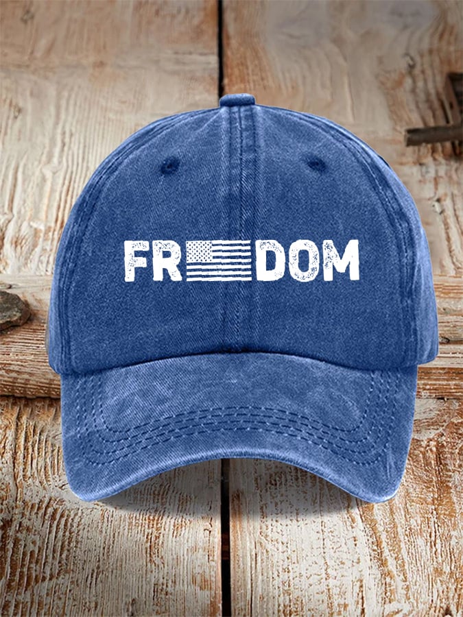 Unisex Freedom American Flag Print Baseball Cap